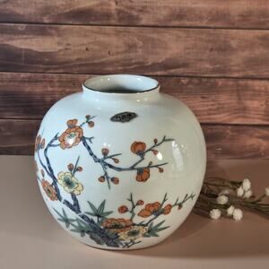 Gold Imari-Arita Ware Pottery Vase Vintage Hand Painted Japan